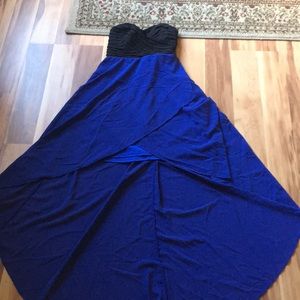 Blue and black long dress